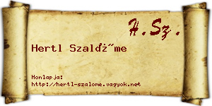 Hertl Szalóme névjegykártya